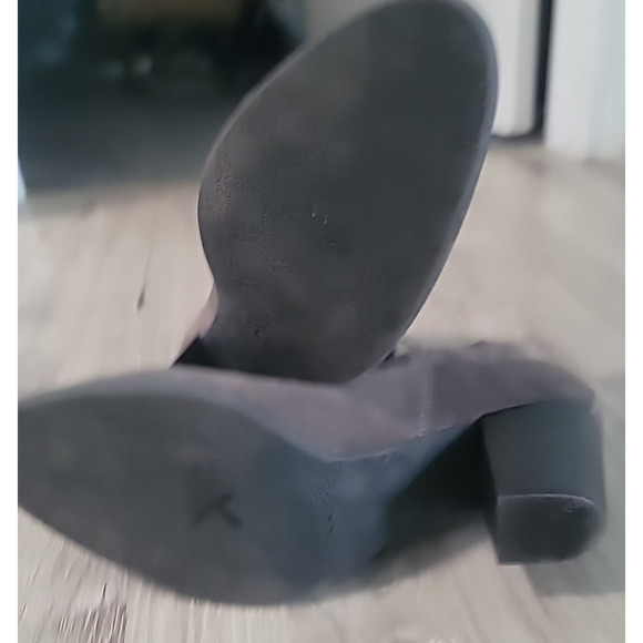 Vionic Womens Ankle Boot Sz 8.5 Suede Taupe Gray Leather Fringe Zip Block Heel - Picture 11 of 16